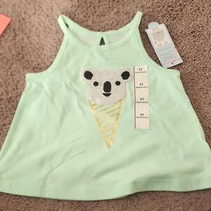 Brand New Cat & Jack Light Green Koala Tank Top